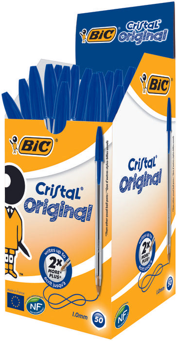 Bic Cristal Large Caja de 50 Bolígrafos Azules